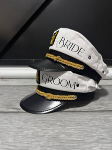 Bride & Groom Captain Hat Set